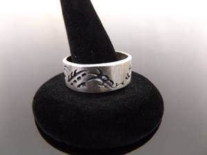 .925 Sterling Silver Double Dragon Band Ring Size 12