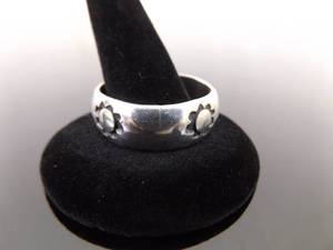.925 Sterling Silver Navajo Sun Band Ring Size 13.5