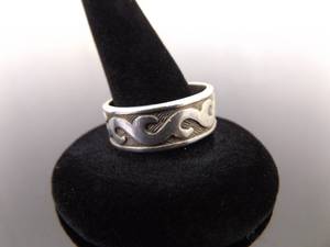 .925 Sterling Silver Styled Band Ring Size 10