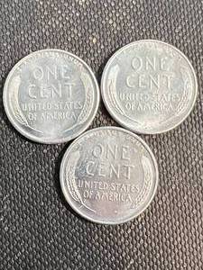 3 US 1943 STEEL CENTS