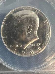 1984-D US KENNEDY HALF DOLLAR ANACS MS65