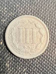 1865 US 3 CENT NICKEL