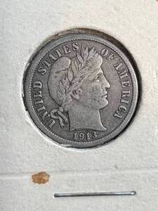 1913 US BARBER DIME