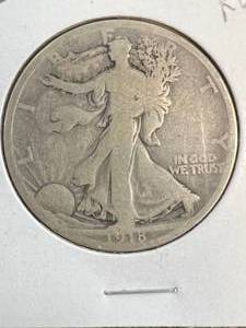 1918-D US WALKING LIBERTY HALF DOLLAR
