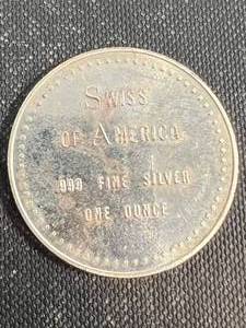 1 TROY OZ .999 FINE SILVER SWISS OF AMERICA ROUND