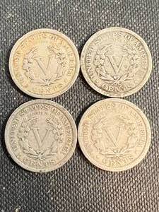GROUP OF 4 US LIBERTY NICKELS