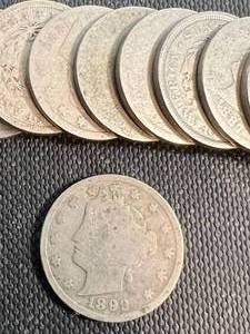 GROUP OF 10 US LIBERTY NICKELS