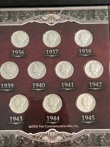 THE LAST YEARS OF MERCURY DIMES 10 COIN SET