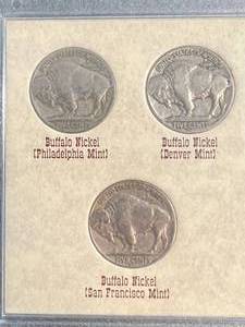 THE HISTORIC BUFFALO NICKEL 3 COIN SET