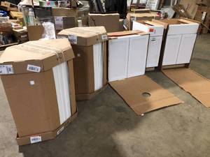 Lot of Assorted Kitchen Cabinets Various Models Sizes and Conditions   Customer Returns See Pictures