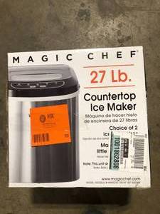Magic Chef 27 lbs. Portable Countertop Ice Maker in Stainless Steel Costumers Returns See Pics