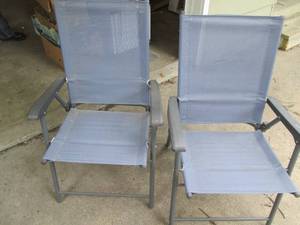 Pair of heavy duty webbed patio cha...