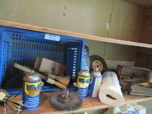Huge stack of sandpaper, brushes, W...