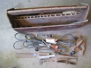 Vintage Wood 32 top handle toolbox...