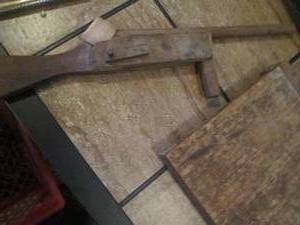 Vintage guillotine paper cutter and...