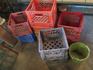 Plenty of plastic milk crates plus ...