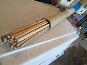 Wad of wooden dowels...