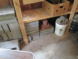 Piles and pails of assorted cement ...