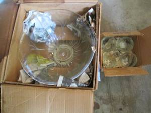 Vintage Glass punch bowl and mug se...