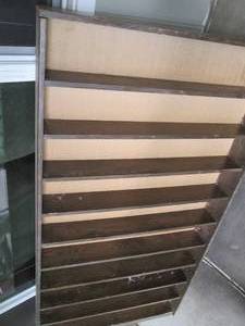 Multi-tier wood display shelf appro...