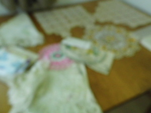 Assortment of table coverings and d...