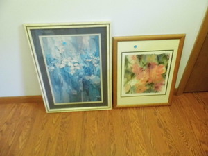 Framed and double matted floral wal...