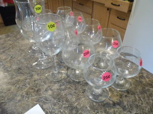 Stemmed goblets and other glass dri...