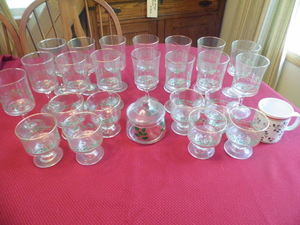 Christmas themed glassware 15-long...