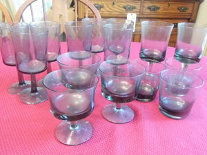 Short and tall stemmed Smoke Glassw...