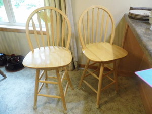 Two tall barstools....