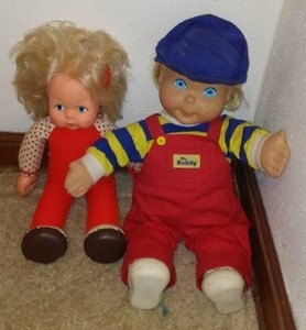 lot 8 image: Vintage Mr. Buddy And  Walking Baby Loves You Dolls.