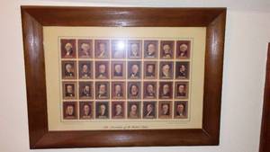 lot 18 image: Framed Picture Of The First 32 Presidents Of The United States.