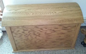 lot 58 image: Hand Crafted Wooden Chest.