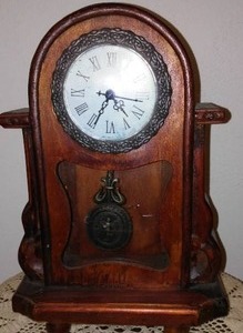 lot 123 image: Tabletop Pendulum Clock. Vintage Replica, Untested.