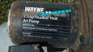 lot 281 image: Wayne 13 hp  Shallow Well Jet Pump. workimg