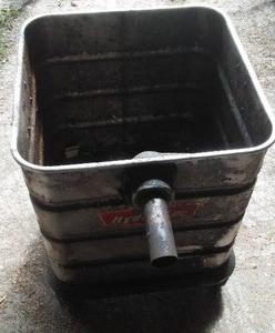 lot 413 image: Waste Oil Bin on Wheels. 16 x 16 x 21H.