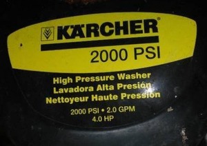 lot 416 image: Karcher Power Washer. 2000 PSI, 4.0 HP, Runs.