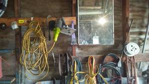 lot 438 image: Cords, Lights, Caulk Guns, And More.
