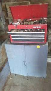 lot 445 image: Craftsman Toolbox and Cabinet. 4 Drawer With Contents.