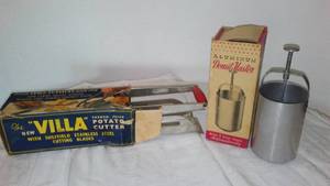 lot 144 image: Vintage Potato Cutter And Donut Maker.