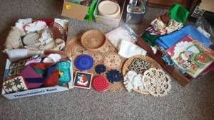 lot 149 image: Placemats And Potholders, Doilies And More
