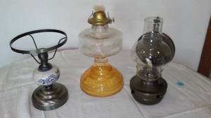 lot 153 image: &nbspVintage Oil Lamps (2) And Candle Holder.