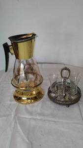 lot 156 image: Vintage Colony Glass Wheat Heated Carafe  And More. 