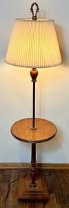 lot 31 image: Antique Wood Table Lamp with Metal Accents