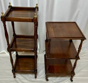 lot 45 image: 2 Vintage Tiered Shelving Units