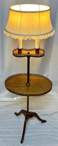 lot 50 image: Antique 2-Tier Lamp Table