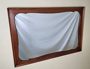 lot 12 image: Wooden Hanging Wall Mirror - 46.5