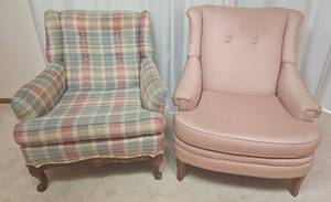 lot 19 image: Two Vintage Upholstered Arm Chairs