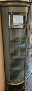 lot 7 image: Antique Painted Round Glass China Display Cabinet