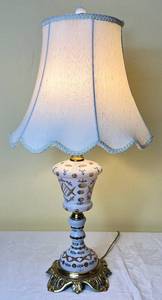 lot 61 image: 1920s Czechoslovakain Cut To Clear Cased Glass Table Lamp